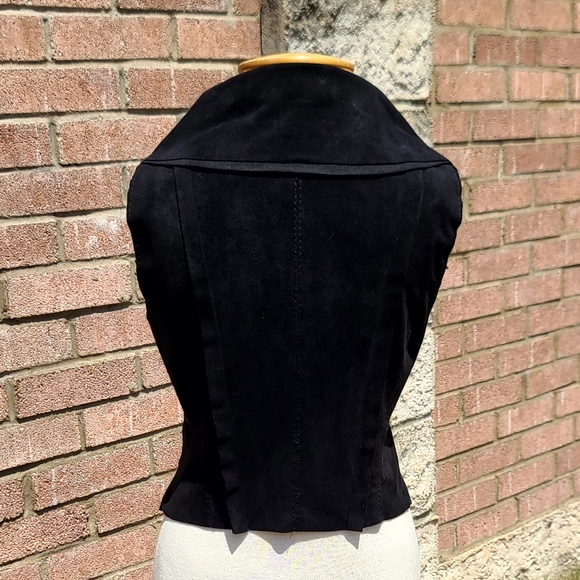 BCBGMaxAzria black faux suede moto vest - Picture 7 of 10